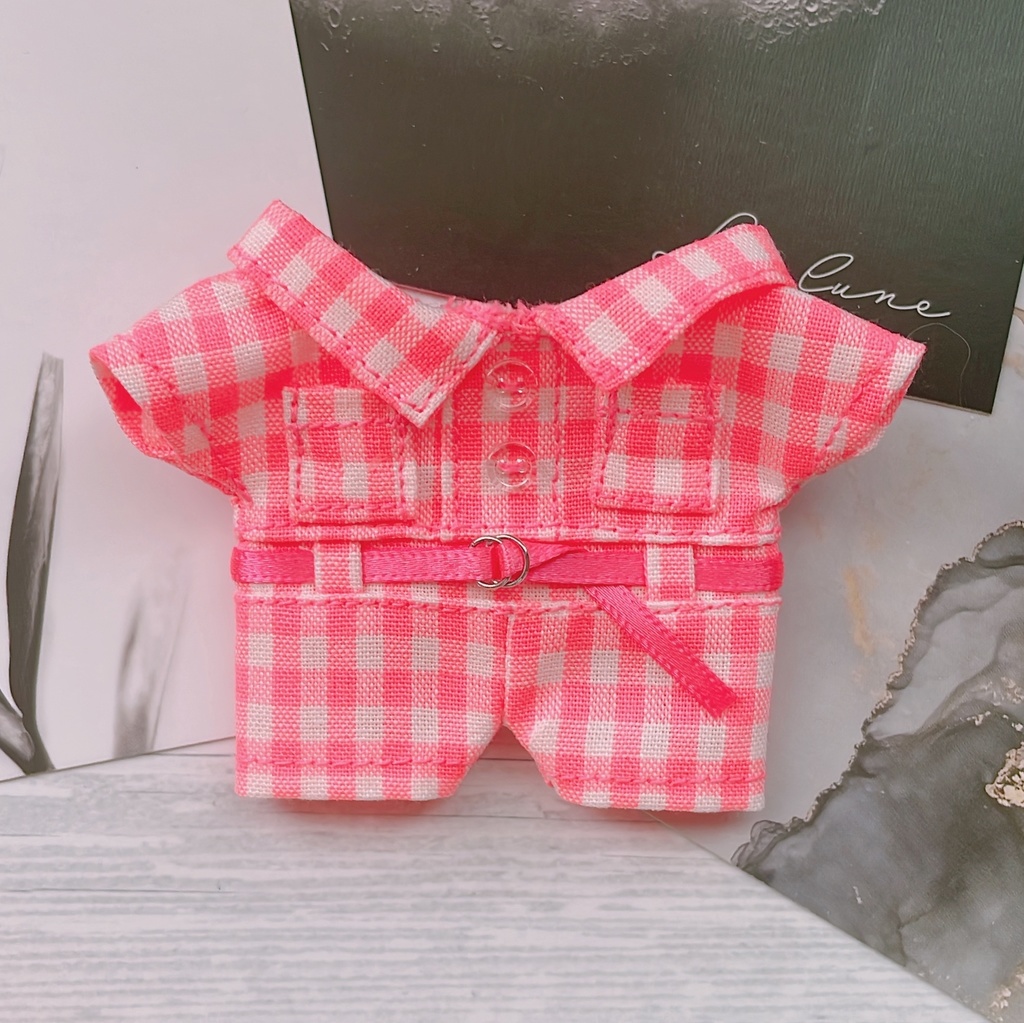 Neon color gingham check jumpsuit