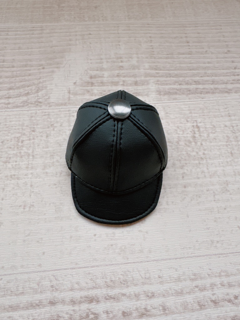 faux leather cap