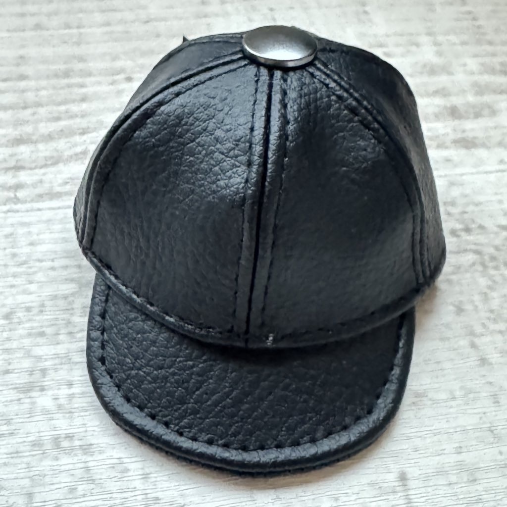 faux leather cap