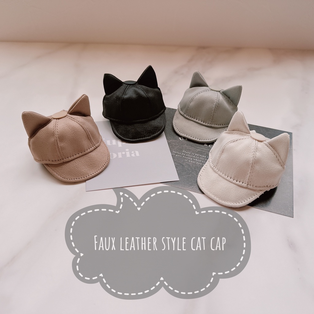 Faux leather style cat cap