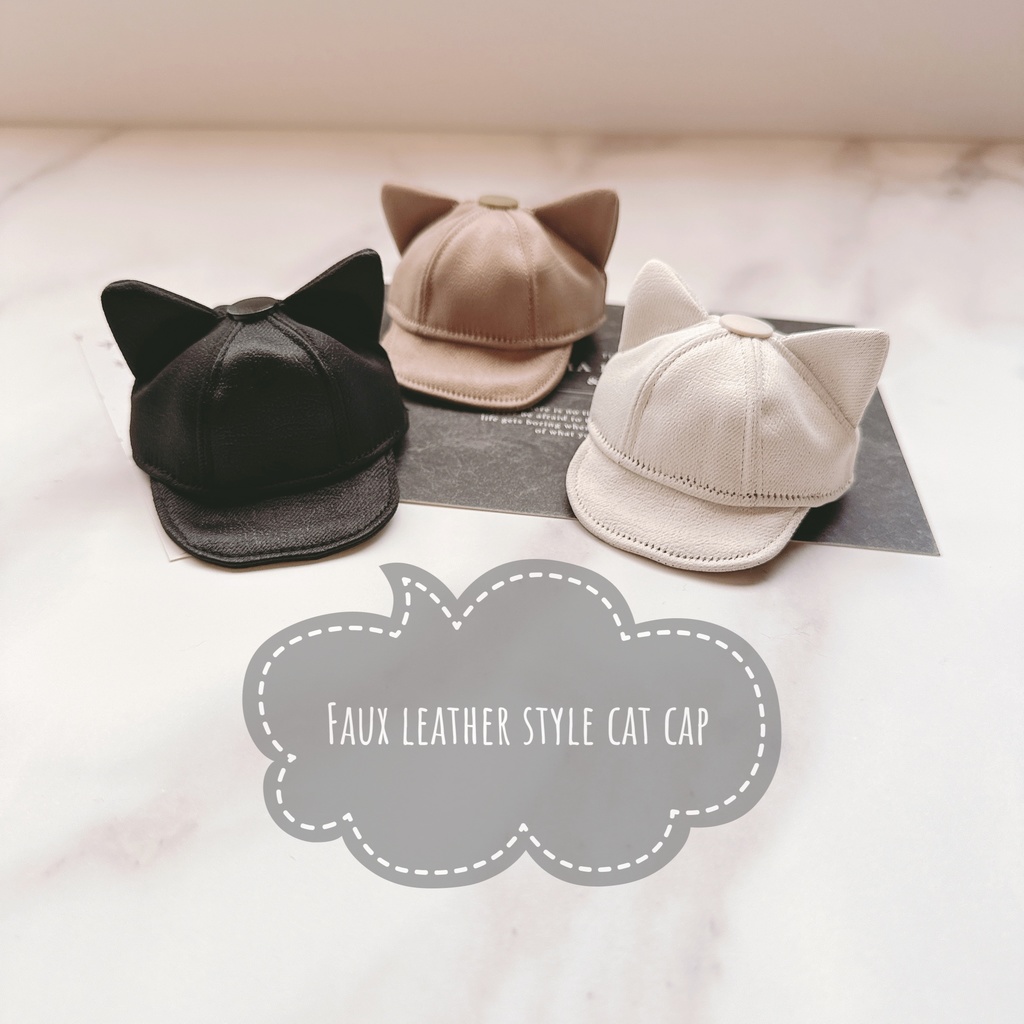 Faux leather style cat cap