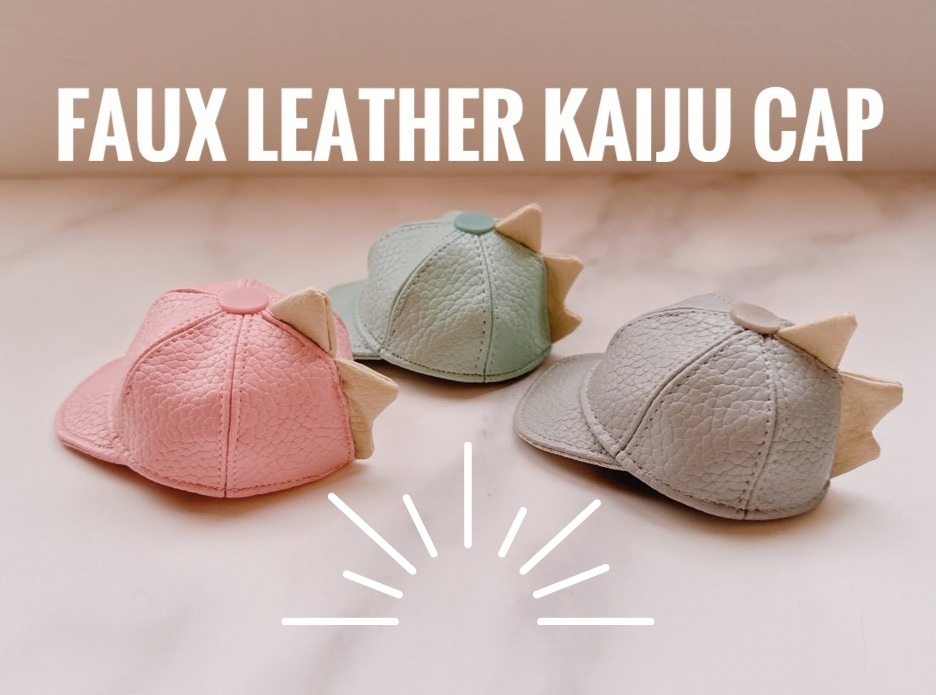 Faux leather kaiju cap
