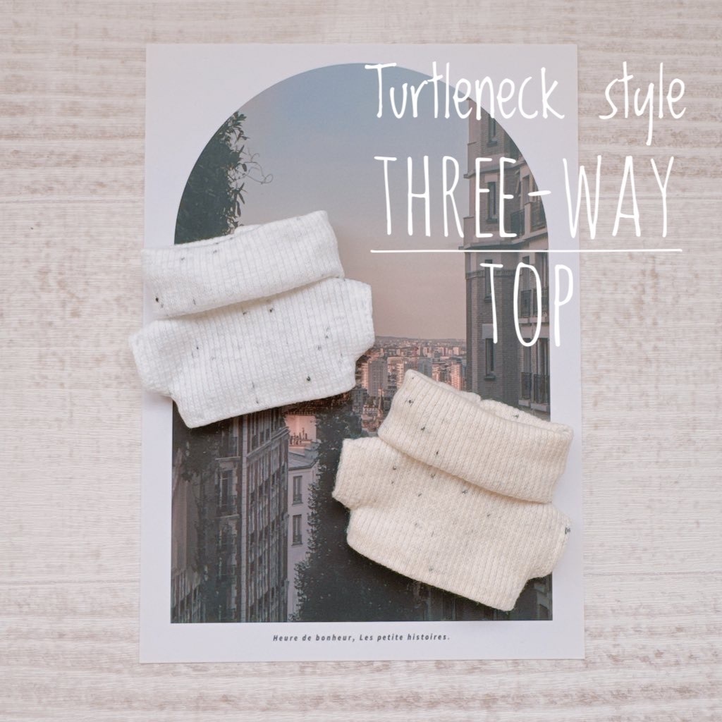 Turtleneck style three-way top