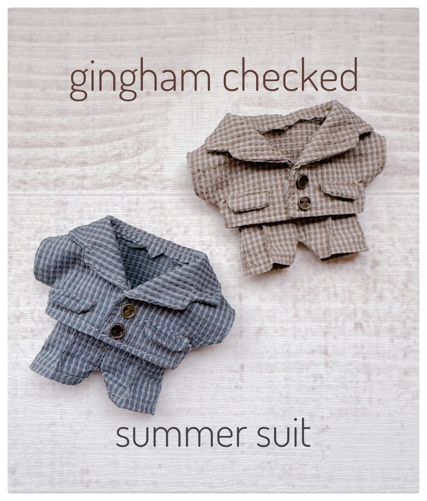 gingham checked summer suit