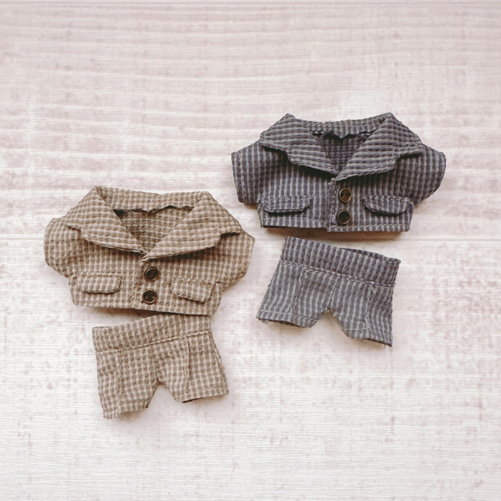 gingham checked summer suit