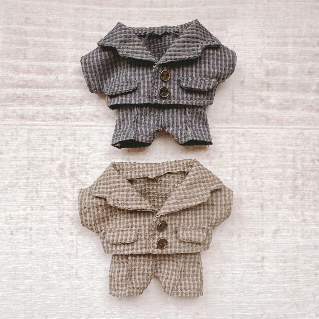 gingham checked summer suit