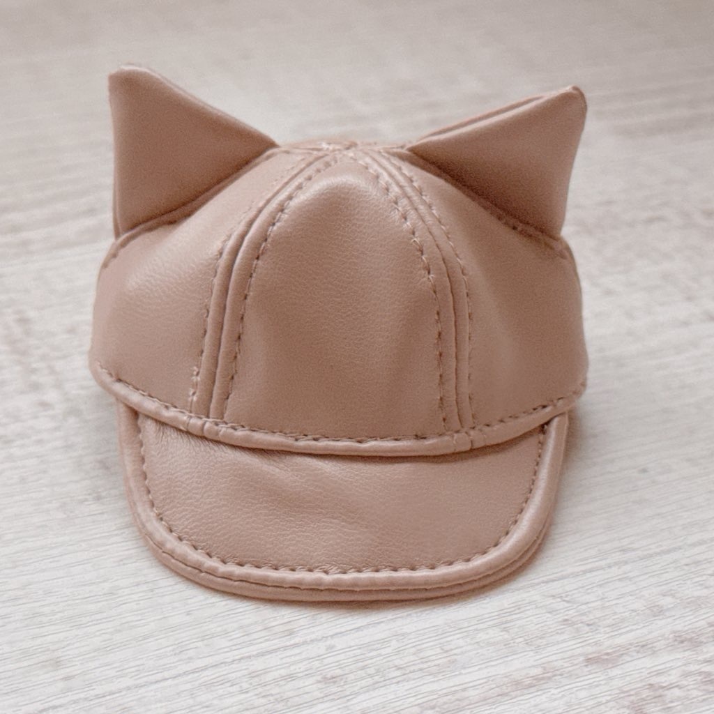 【B品】fake leather cat cap(mocha)