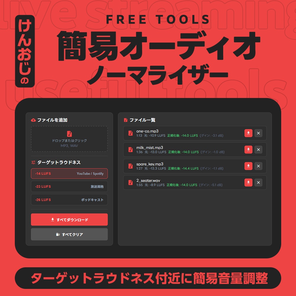 【基本フリー】簡易オーディオノーマライザー