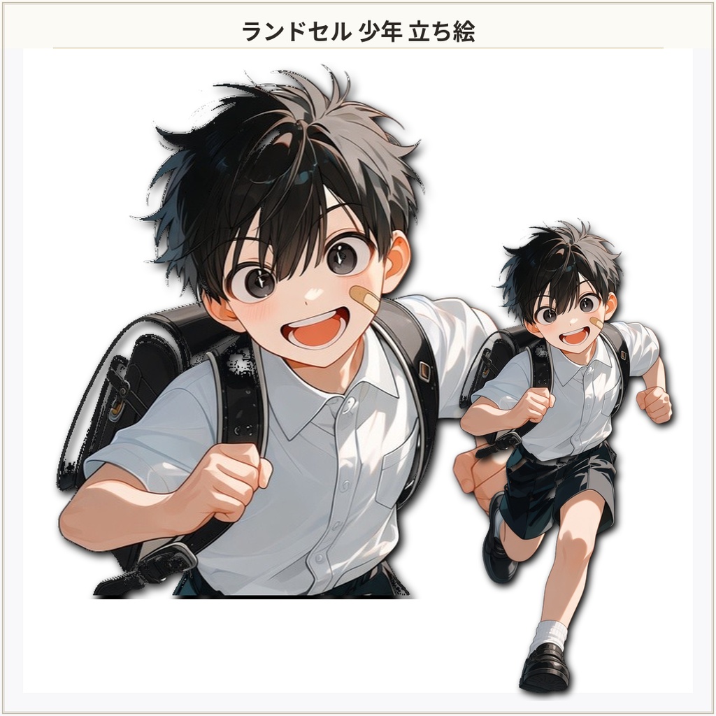 立ち絵素材02_子供_少年_小学生_ランドセル