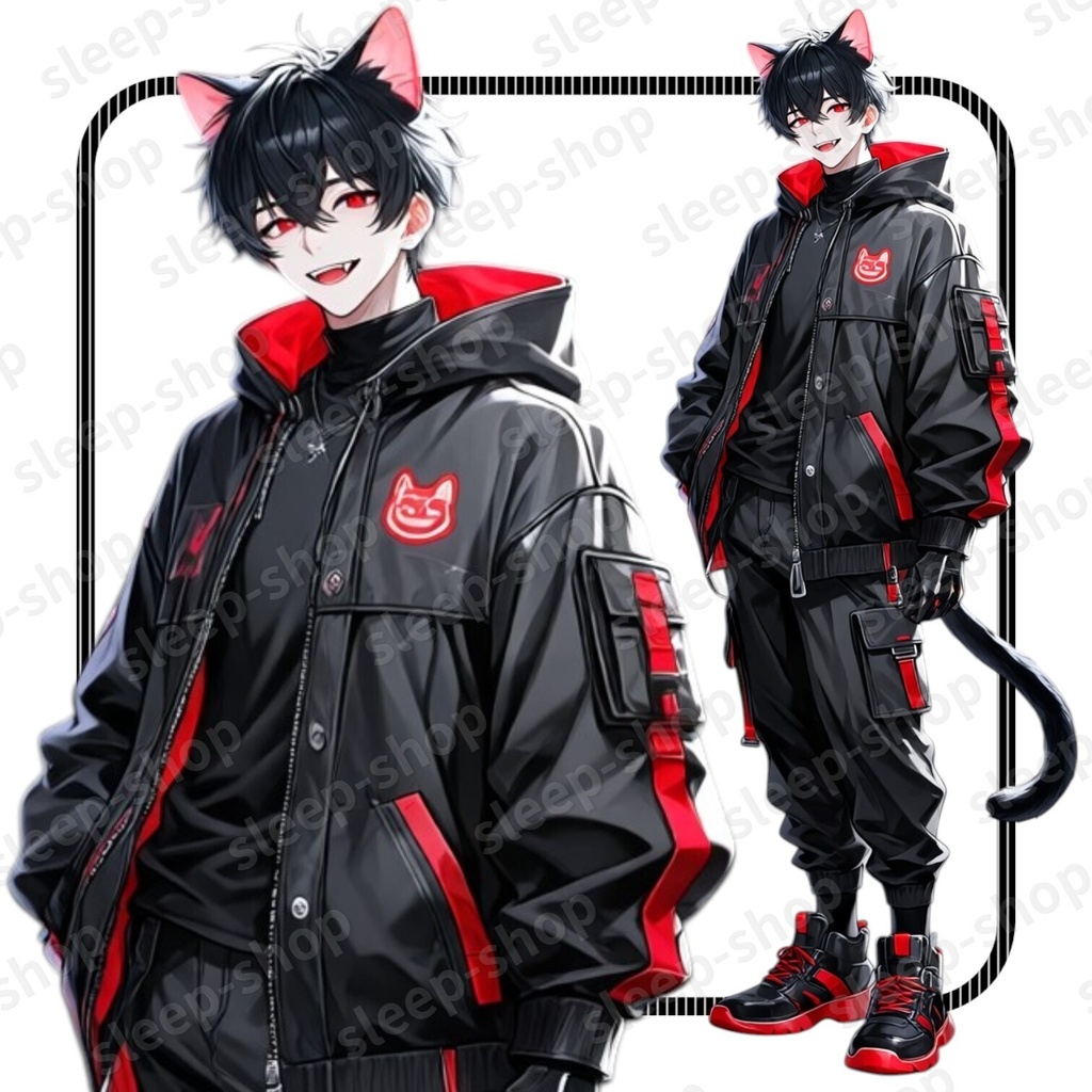 立ち絵素材04_男性_青年_猫耳