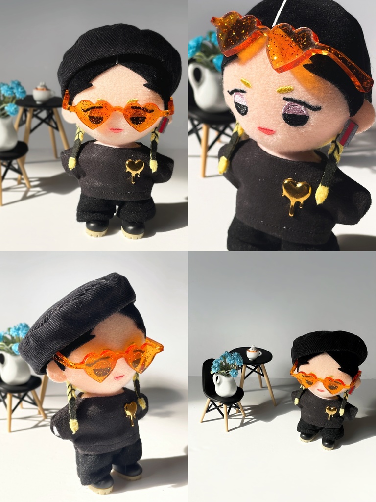 ラメハートサングラス(オレンジ)