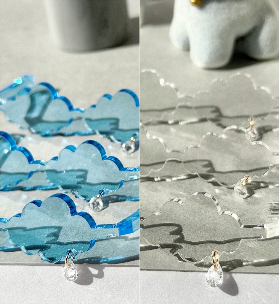 ふわふわ雲グラス ドロップ付き☁️