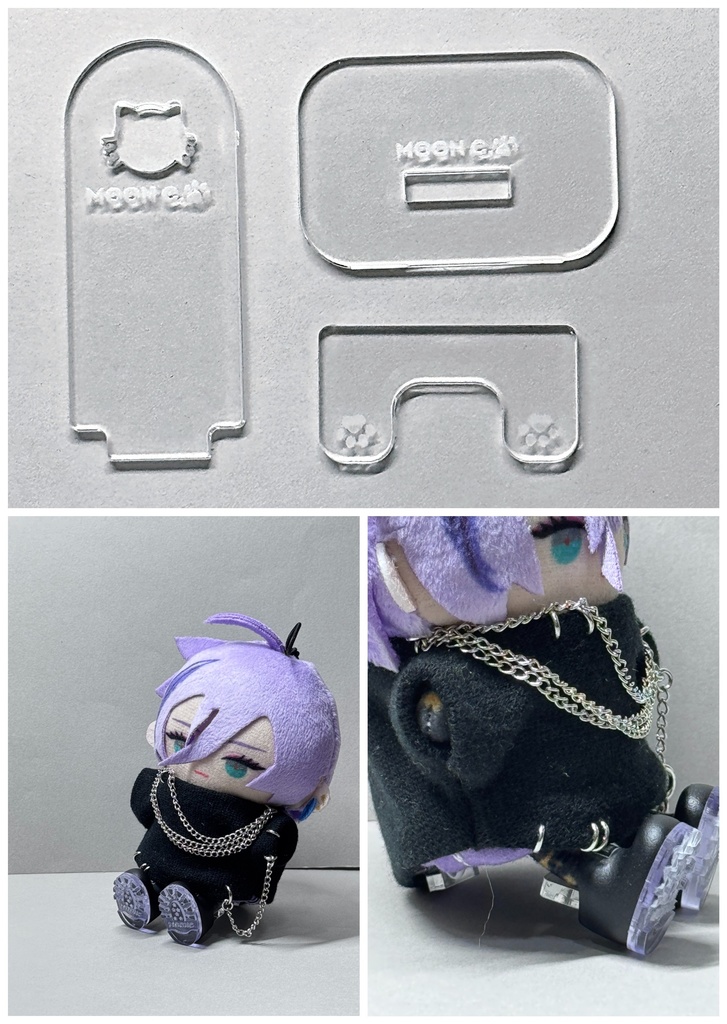 【パペット等起立補助スタンド】ぺら足ネコちゃんスタンド・ペラ足パーツ単品