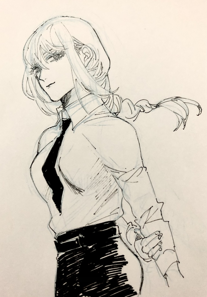 チェンソーマン　イラスト　アナログ