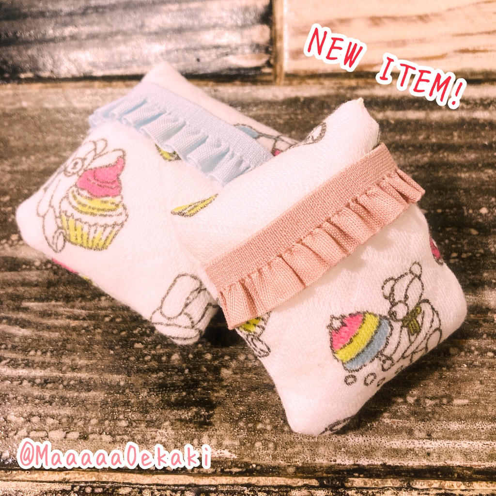 ぬいドールたちのフリルクッション