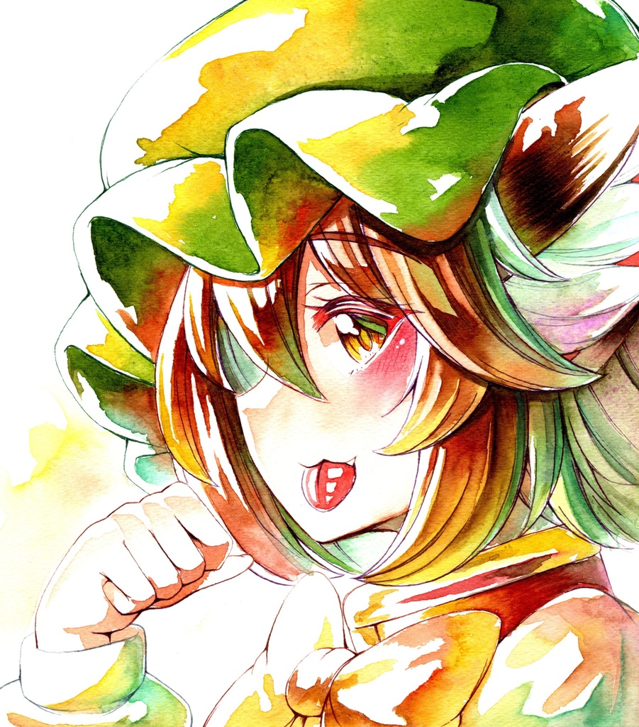 横顔水彩橙ちゃん