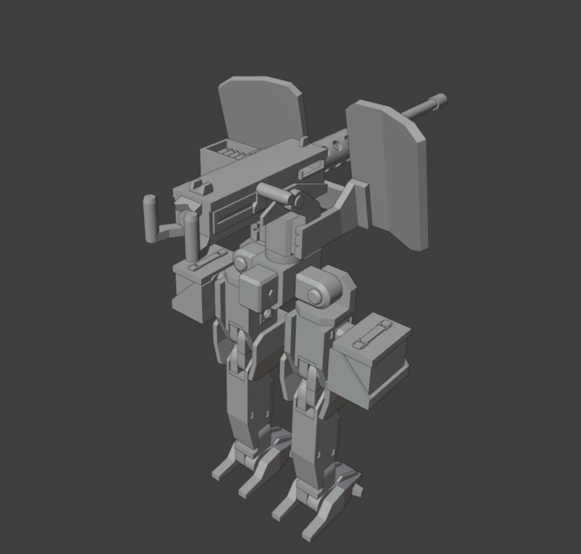 メガミ用二足歩行式機関砲座(STLデータ)