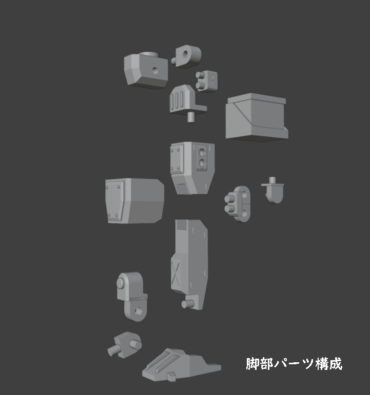 メガミ用二足歩行式機関砲座(STLデータ)