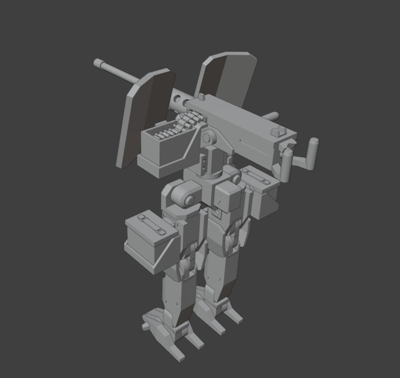 メガミ用二足歩行式機関砲座(STLデータ)