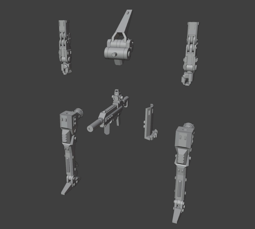 メガミシャーシキット用装備セット（STLデータ）