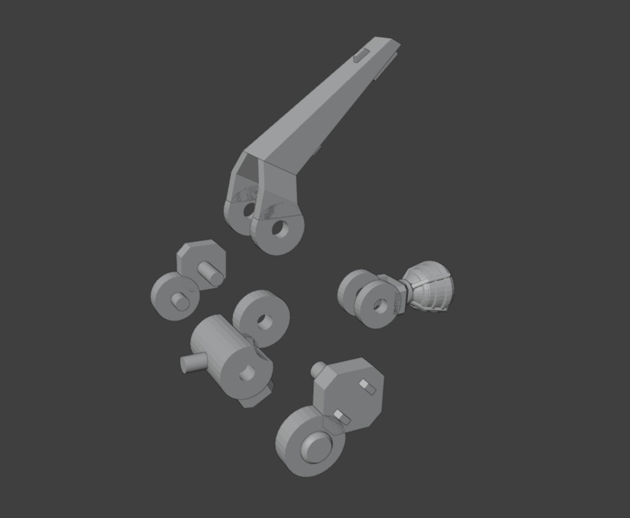 メガミシャーシキット用装備セット(STLデータ)