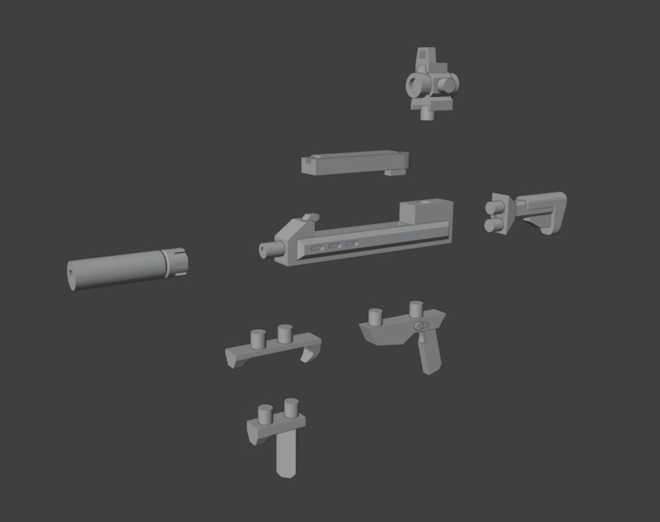 メガミシャーシキット用装備セット(STLデータ)