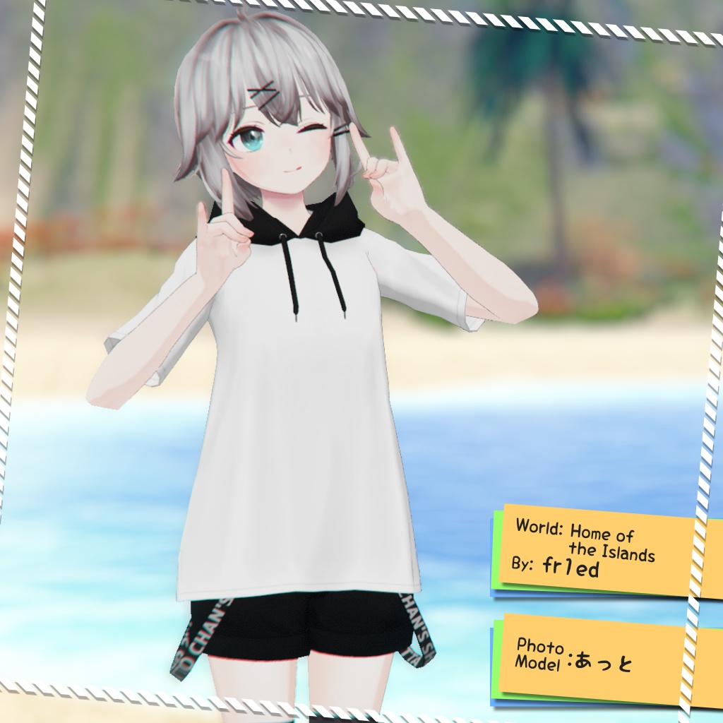 【5アバター対応】半袖パーカー&カーディガン【PB設定済み】