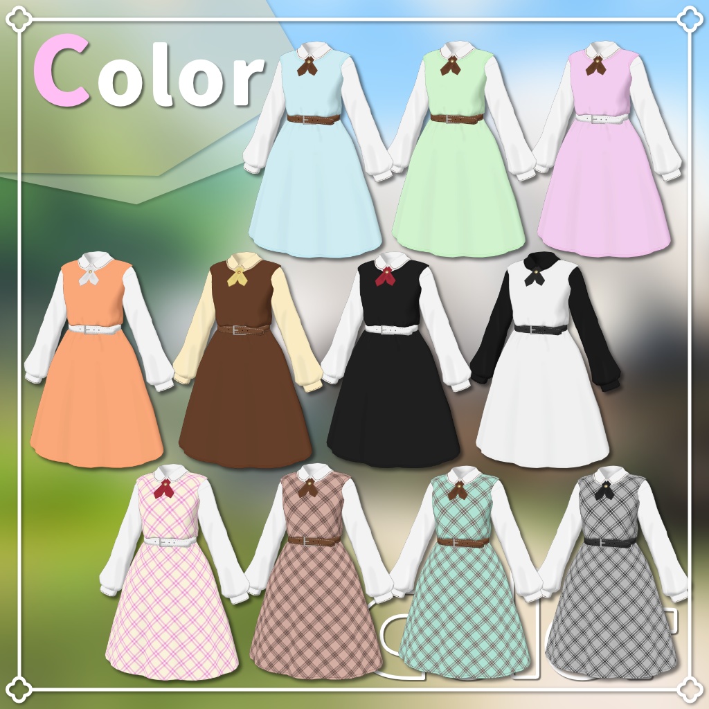 【4アバター対応】ウエストマークワンピース【PB設定済み】