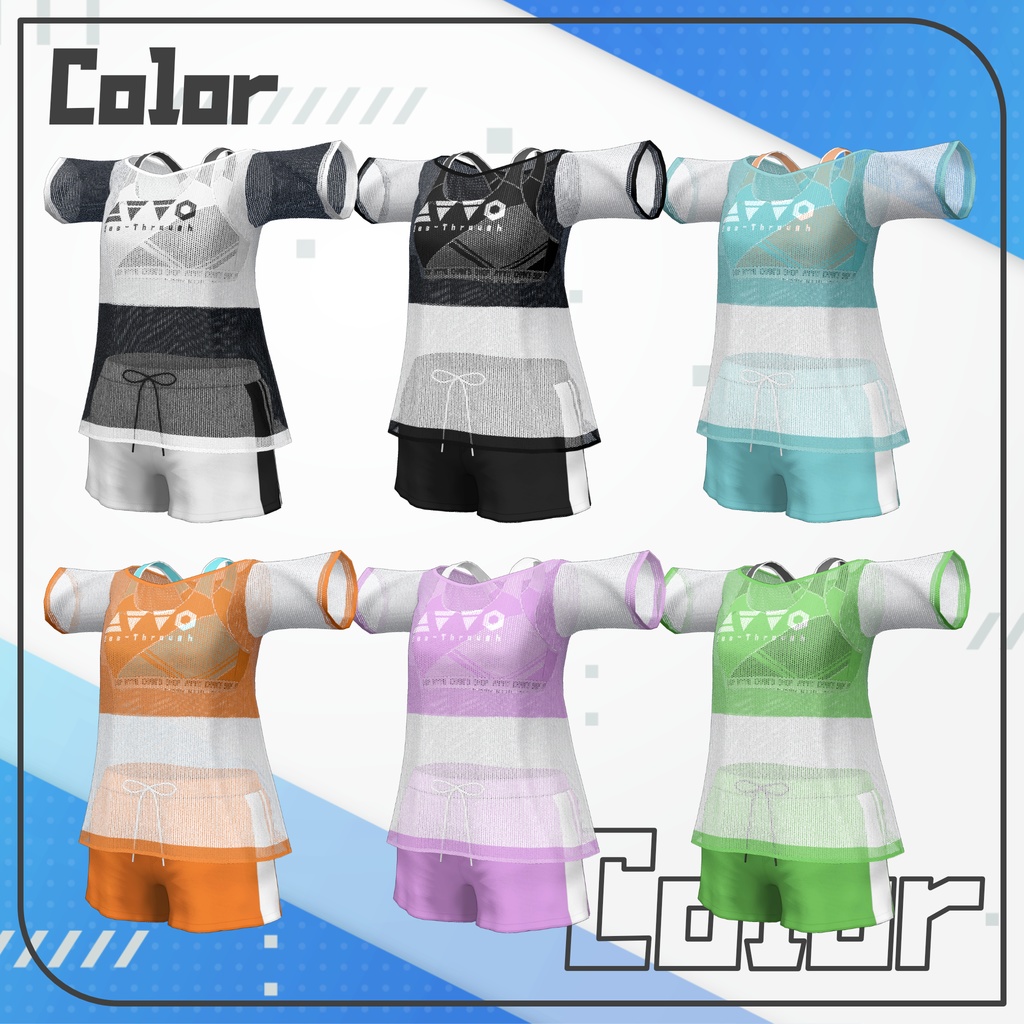 【7アバター対応】シースルータンキニ【PB設定済み】