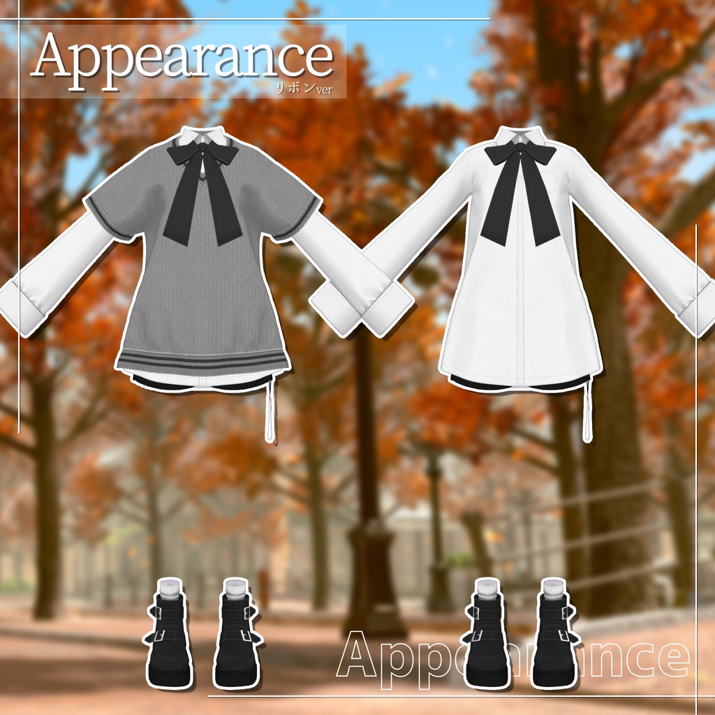 【7アバター対応】大きめニット&Yシャツコーデ【PB設定済み】