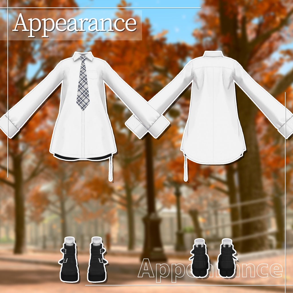 【7アバター対応】大きめニット&Yシャツコーデ【PB設定済み】