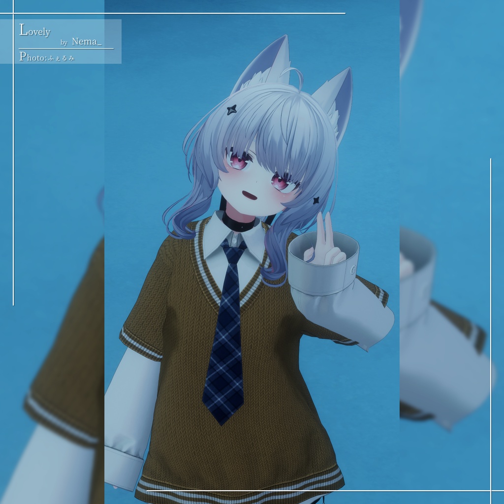 【7アバター対応】大きめニット&Yシャツコーデ【PB設定済み】