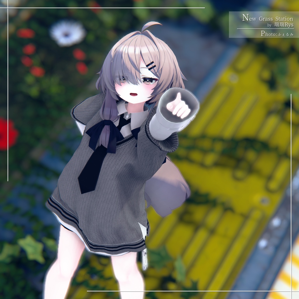 【7アバター対応】大きめニット&Yシャツコーデ【PB設定済み】