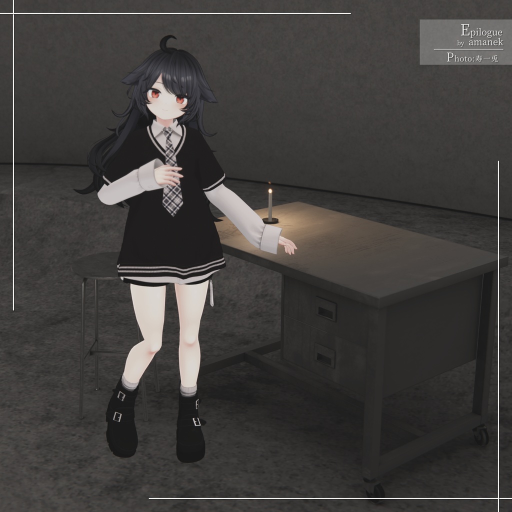 【7アバター対応】大きめニット&Yシャツコーデ【PB設定済み】