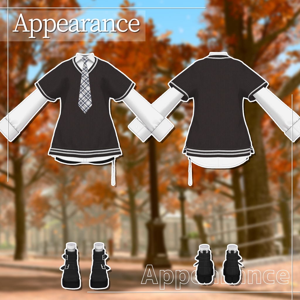 【7アバター対応】大きめニット&Yシャツコーデ【PB設定済み】