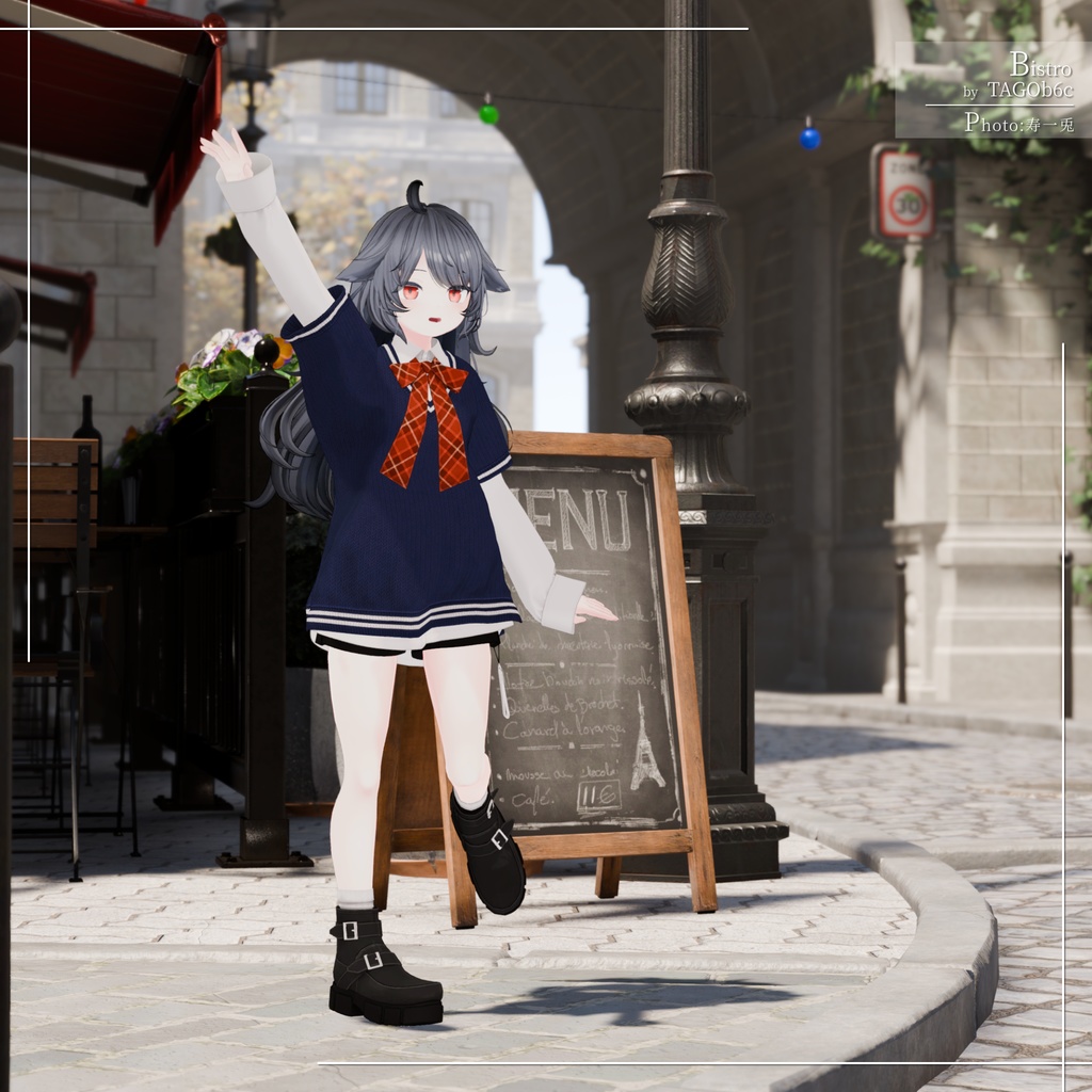 【7アバター対応】大きめニット&Yシャツコーデ【PB設定済み】