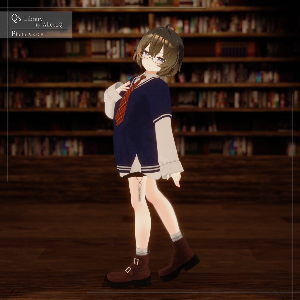 【7アバター対応】大きめニット&Yシャツコーデ【PB設定済み】