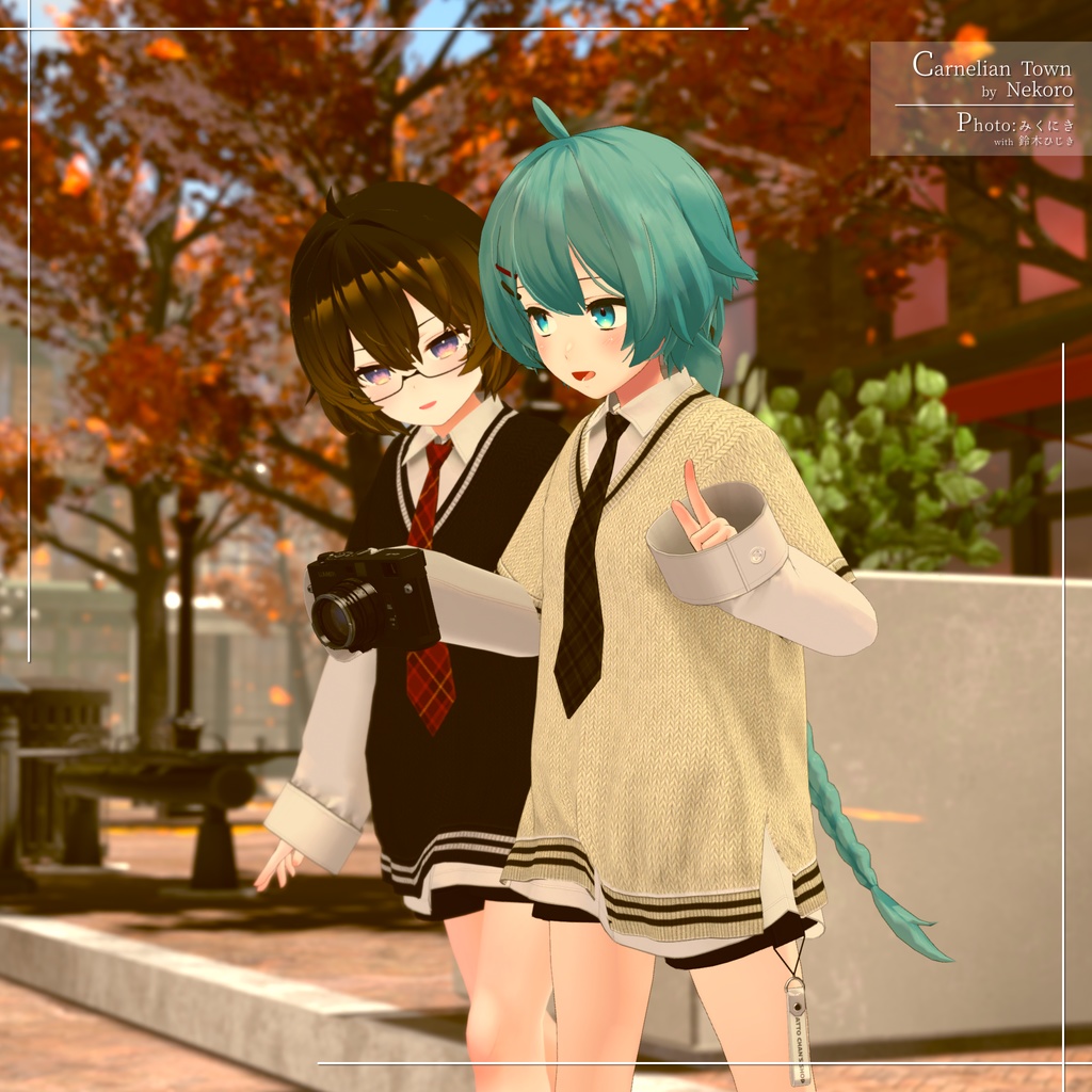 【7アバター対応】大きめニット&Yシャツコーデ【PB設定済み】