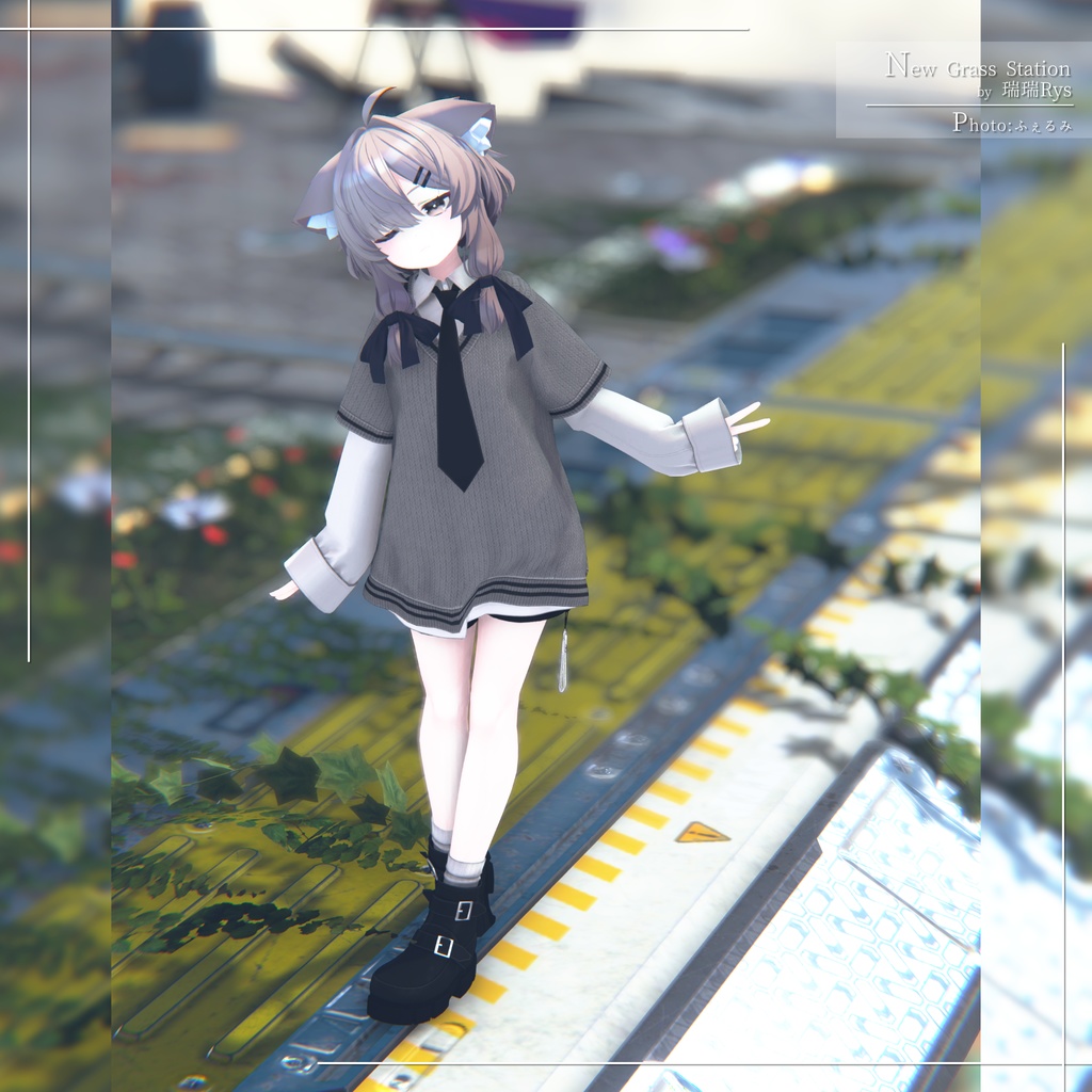 【7アバター対応】大きめニット&Yシャツコーデ【PB設定済み】