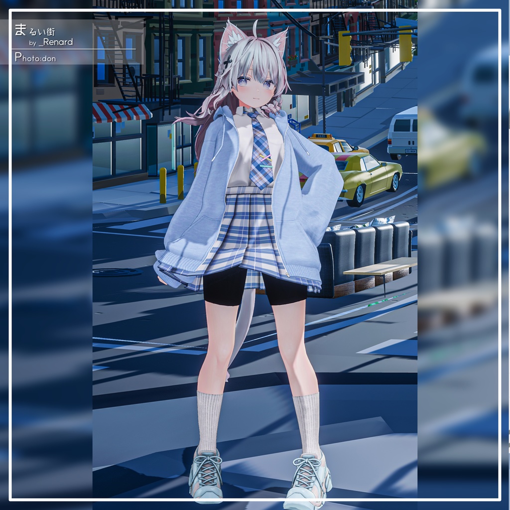 【9アバター対応】カジュアル制服コーデ+ヘッドホン付き!【PB設定済み】