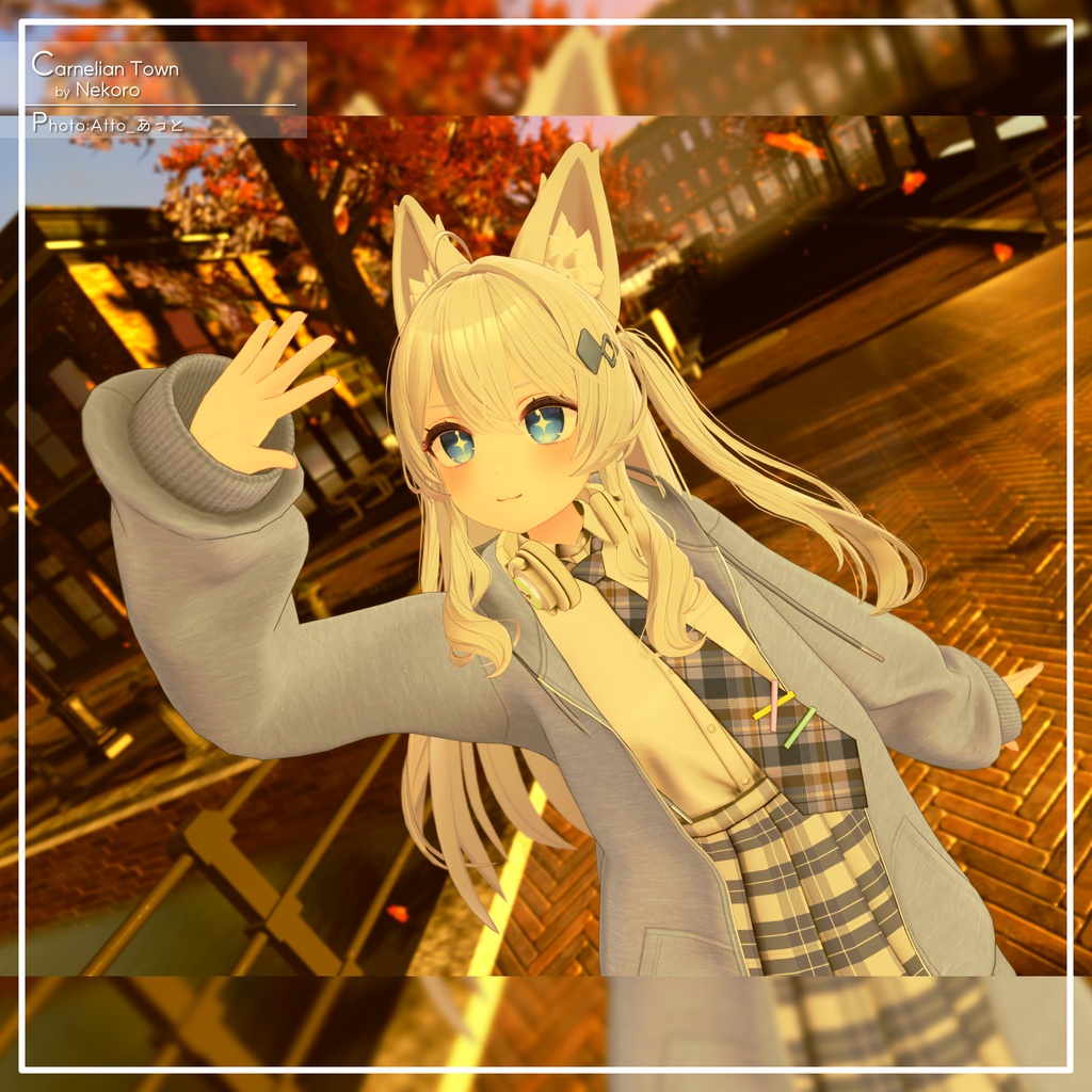 【10アバター対応】カジュアル制服コーデ+ヘッドホン付き!【PB設定済み】