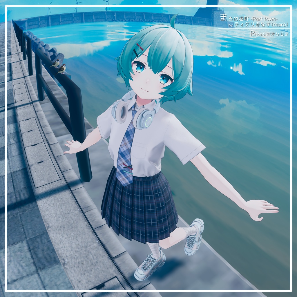 【9アバター対応】カジュアル制服コーデ+ヘッドホン付き!【PB設定済み】