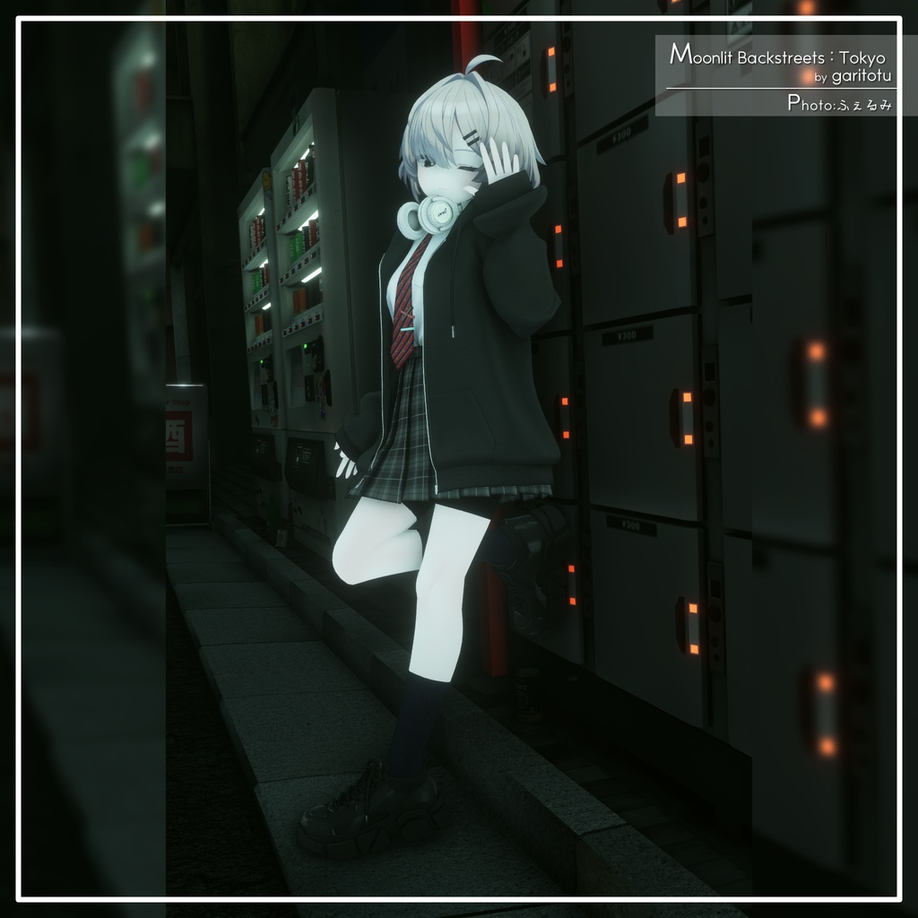 【9アバター対応】カジュアル制服コーデ+ヘッドホン付き!【PB設定済み】