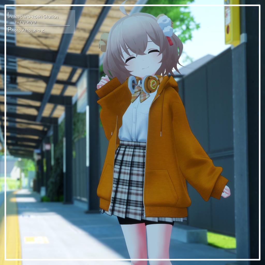 【9アバター対応】カジュアル制服コーデ+ヘッドホン付き!【PB設定済み】