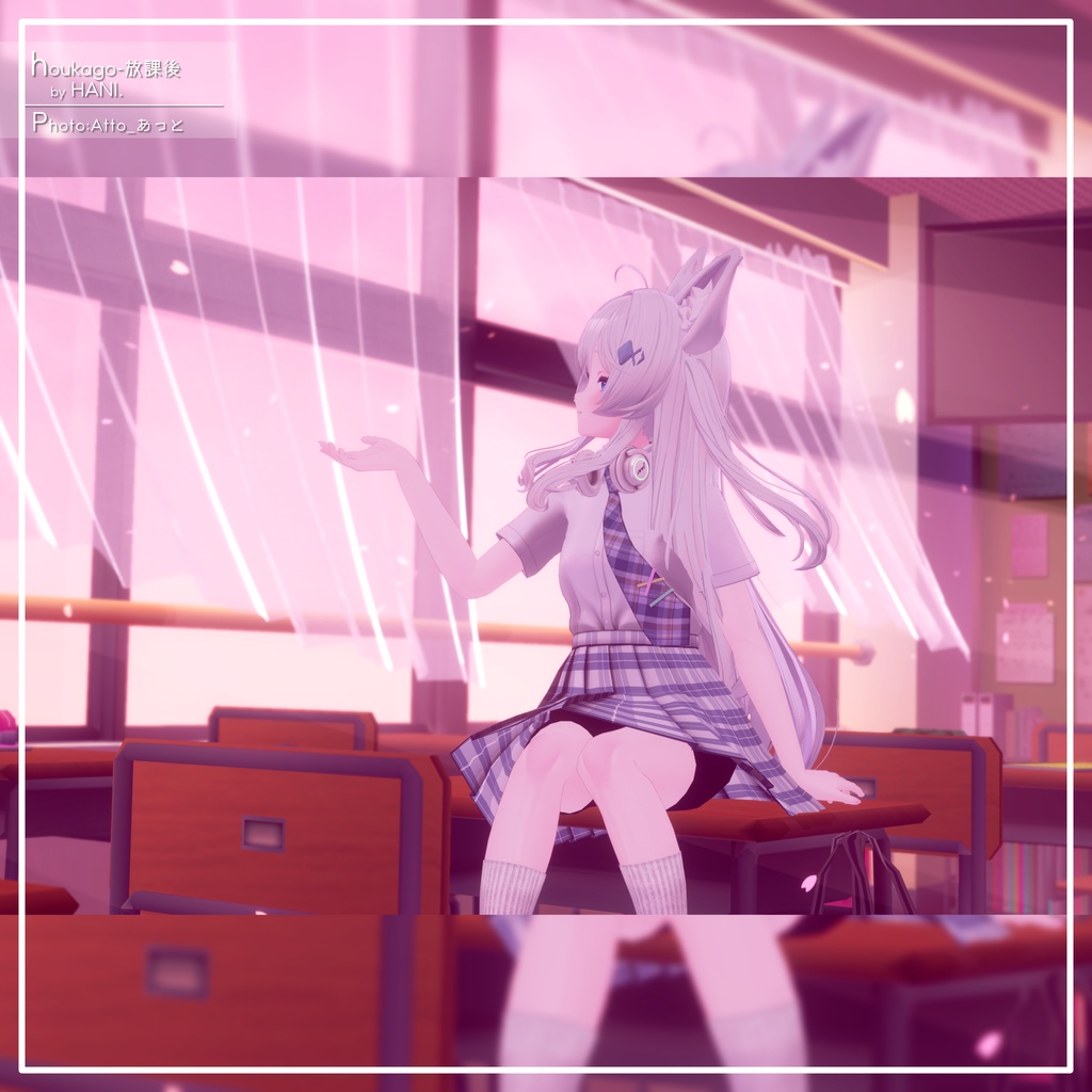 【10アバター対応】カジュアル制服コーデ+ヘッドホン付き!【PB設定済み】