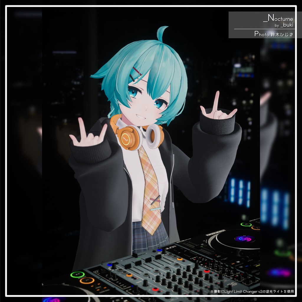 【9アバター対応】カジュアル制服コーデ+ヘッドホン付き!【PB設定済み】