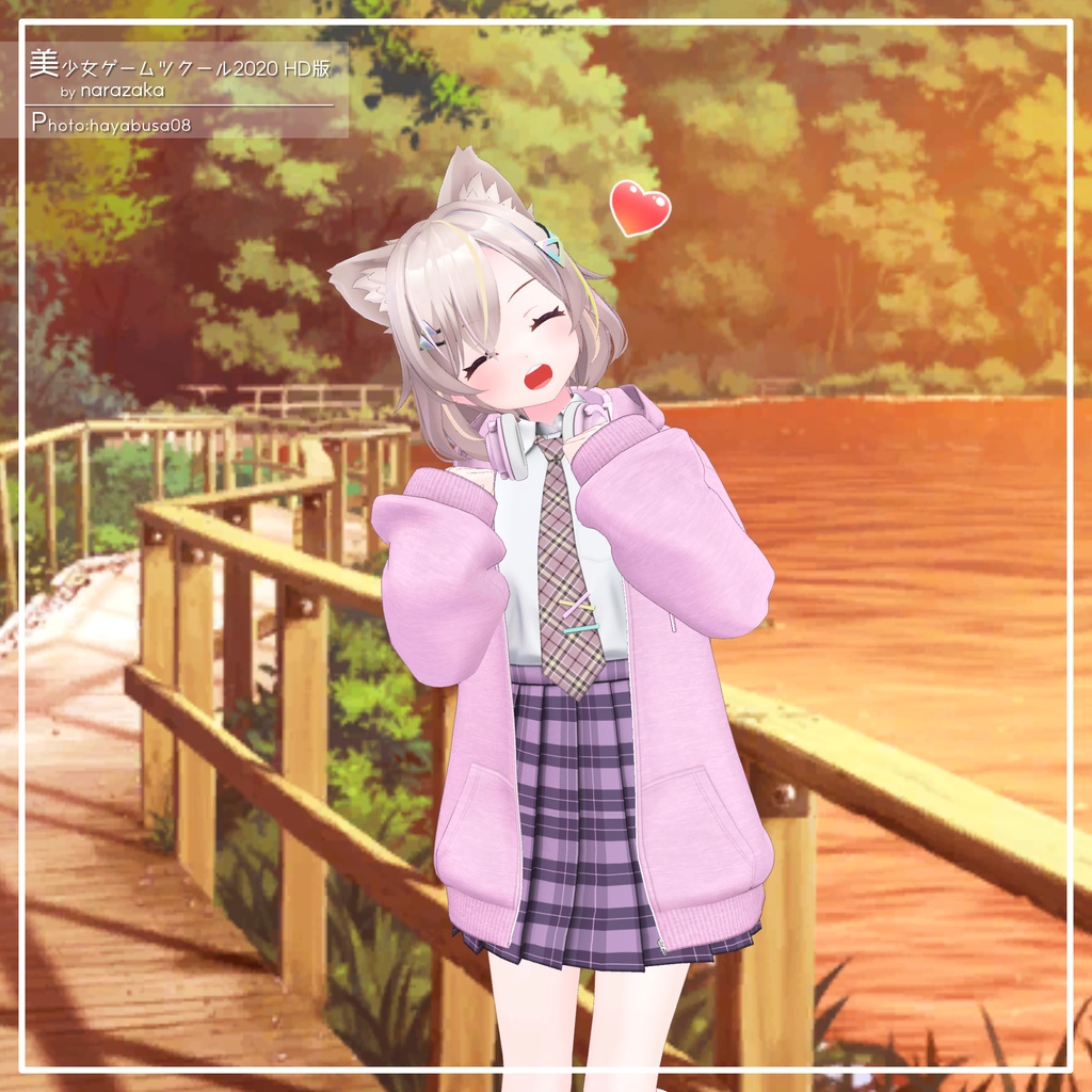 【9アバター対応】カジュアル制服コーデ+ヘッドホン付き!【PB設定済み】