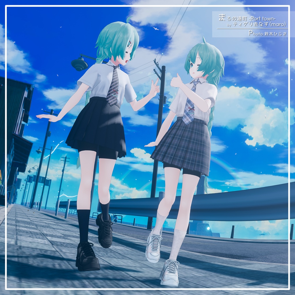 【9アバター対応】カジュアル制服コーデ+ヘッドホン付き!【PB設定済み】