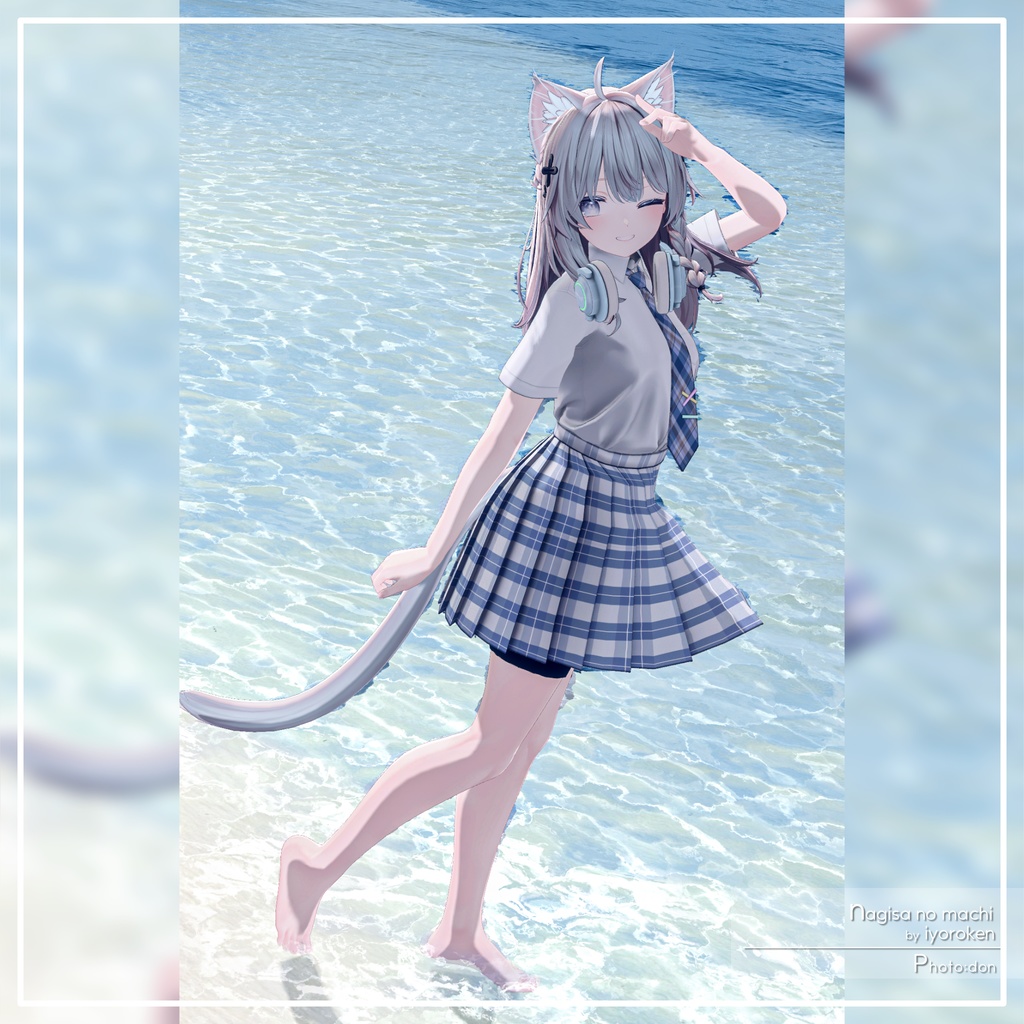 【9アバター対応】カジュアル制服コーデ+ヘッドホン付き!【PB設定済み】