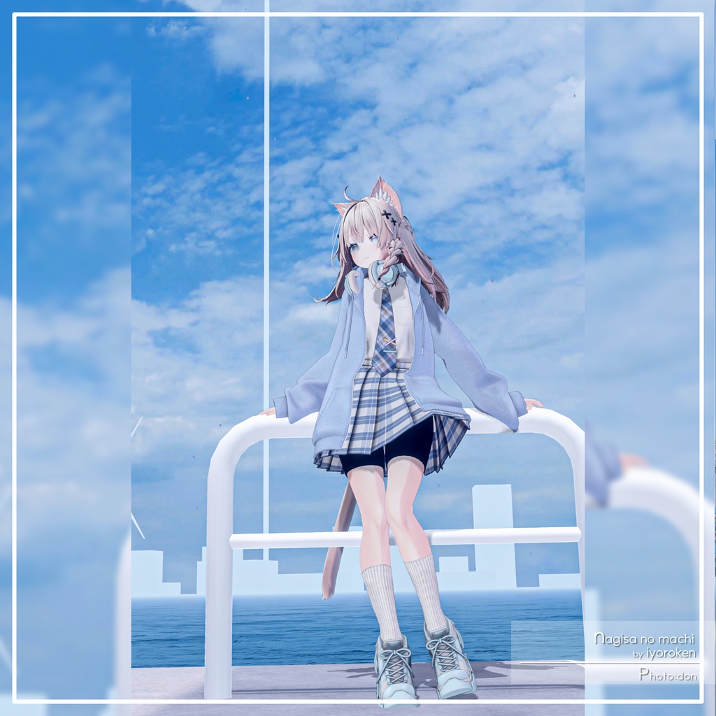 【9アバター対応】カジュアル制服コーデ+ヘッドホン付き!【PB設定済み】